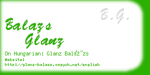 balazs glanz business card